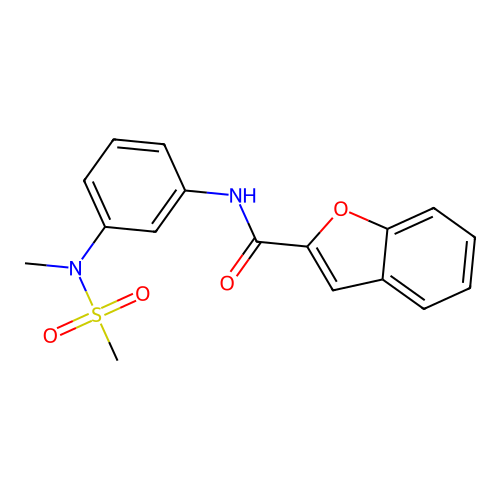 N-[3-[methyl(methylsulfonyl)amino]phenyl]-1-benzofuran-2-carboxamide structure
