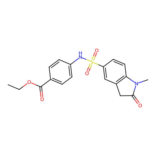 ethyl 4-{[(1-methyl-2-oxo-2,3-dihydro-1H-indol-5-yl)sulfonyl]amino}benzoate structure