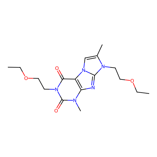 2,6-Bis(2-ethoxyethyl)-4,7-dimethylpurino[7,8-a]imidazole-1,3-dione structure