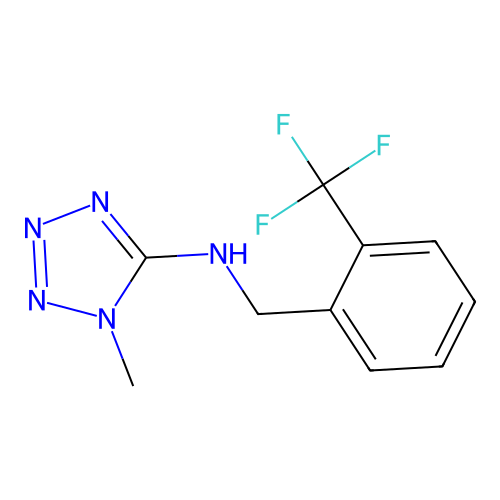 1-methyl-N-[[2-(trifluoromethyl)phenyl]methyl]tetrazol-5-amine structure