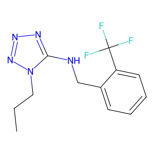 1-propyl-N-[[2-(trifluoromethyl)phenyl]methyl]tetrazol-5-amine structure