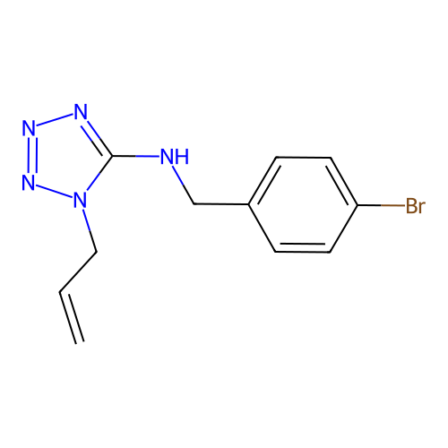 1-allyl-N-(4-bromobenzyl)-1H-tetraazol-5-amine structure