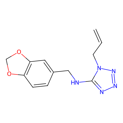 1H-1,2,3,4-Tetrazol-5-amine, N-(1,3-benzodioxol-5-ylmethyl)-1-(2-propenyl)- structure