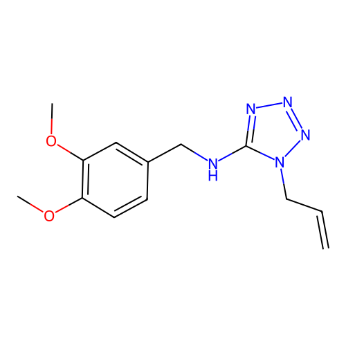 N-[(3,4-dimethoxyphenyl)methyl]-1-prop-2-enyltetrazol-5-amine structure