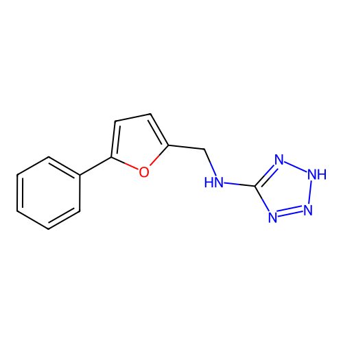 N-[(5-phenylfuran-2-yl)methyl]-2H-tetrazol-5-amine structure