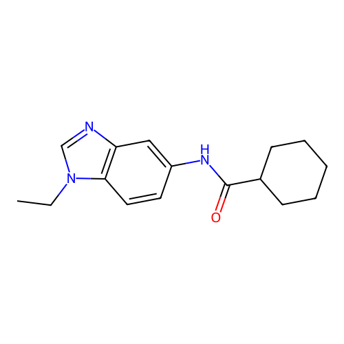 N-(1-ethylbenzimidazol-5-yl)cyclohexanecarboxamide structure