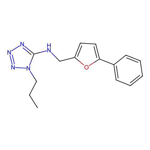 N-[(5-phenylfuran-2-yl)methyl]-1-propyltetrazol-5-amine structure