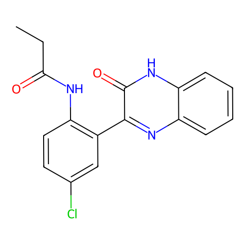 N-[4-chloro-2-(3-oxo-4H-quinoxalin-2-yl)phenyl]propanamide structure