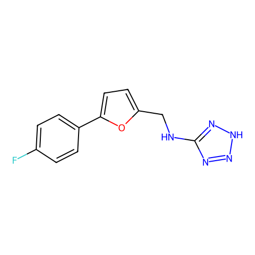 N-{[5-(4-fluorophenyl)-2-furyl]methyl}-N-(2H-tetraazol-5-yl)amine structure