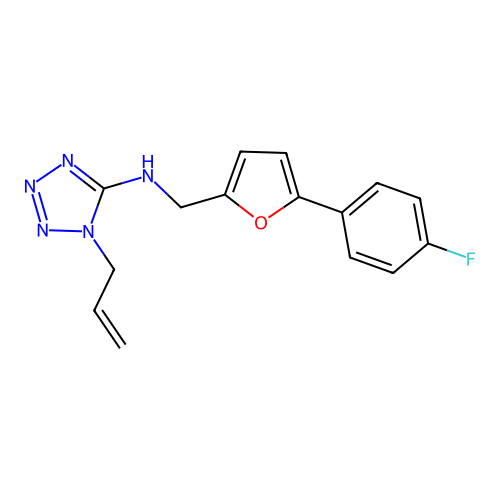 N-(1-allyl-1H-tetraazol-5-yl)-N-{[5-(4-fluorophenyl)-2-furyl]methyl}amine structure