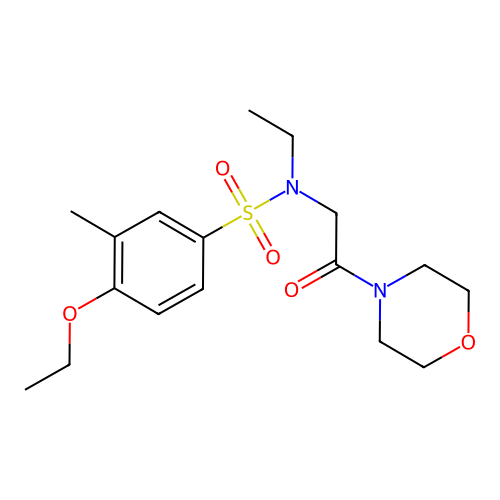 4-ethoxy-N-ethyl-3-methyl-N-(2-morpholin-4-yl-2-oxoethyl)benzenesulfonamide structure