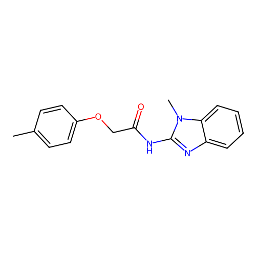 N-(1-methylbenzimidazol-2-yl)-2-(4-methylphenoxy)acetamide structure