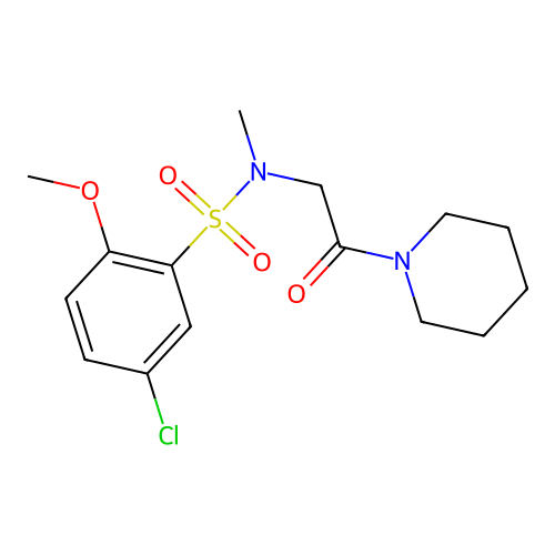 5-chloro-2-methoxy-N-methyl-N-(2-oxo-2-piperidin-1-ylethyl)benzenesulfonamide structure