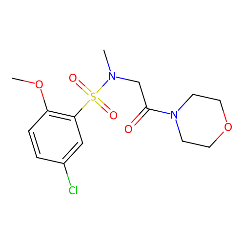 5-chloro-2-methoxy-N-methyl-N-[2-(morpholin-4-yl)-2-oxoethyl]benzenesulfonamide structure