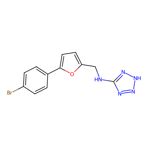 N-[[5-(4-bromophenyl)furan-2-yl]methyl]-2H-tetrazol-5-amine structure