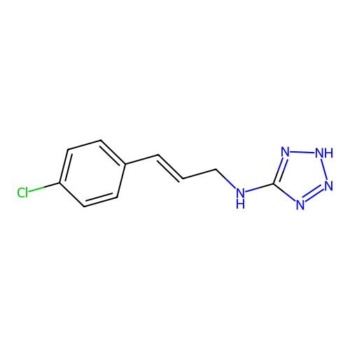 N-(4-chlorocinnamyl)-N-(2H-tetraazol-5-yl)amine structure