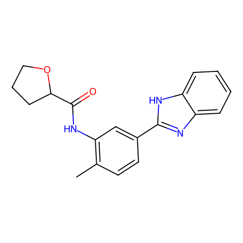 N-[5-(1H-benzimidazol-2-yl)-2-methylphenyl]oxolane-2-carboxamide structure