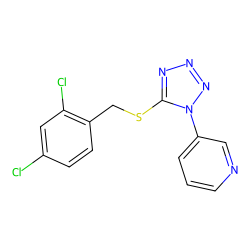 3-[5-[(2,4-Dichlorophenyl)methylsulfanyl]tetrazol-1-yl]pyridine structure