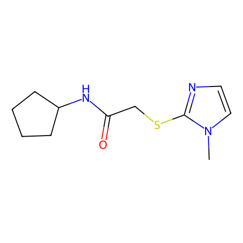 N-cyclopentyl-2-(1-methylimidazol-2-yl)sulfanylacetamide structure
