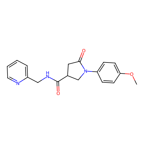 1-(4-methoxyphenyl)-5-oxo-N-(pyridin-2-ylmethyl)pyrrolidine-3-carboxamide structure