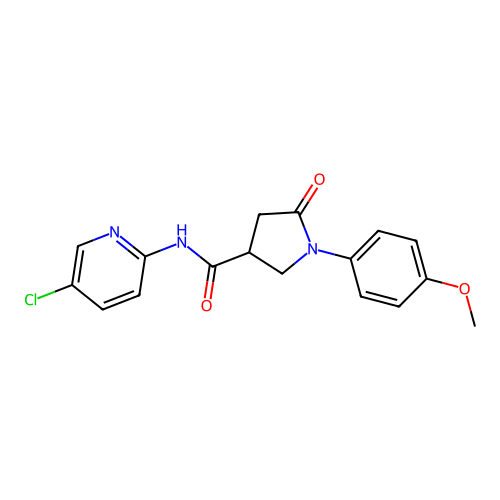 N-(5-chloropyridin-2-yl)-1-(4-methoxyphenyl)-5-oxopyrrolidine-3-carboxamide structure