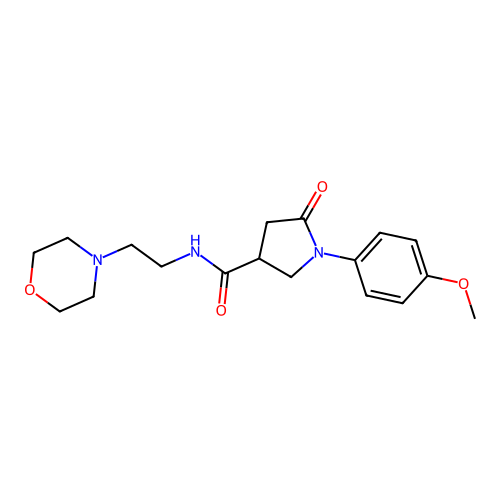 1-(4-methoxyphenyl)-N-(2-morpholin-4-ylethyl)-5-oxopyrrolidine-3-carboxamide structure
