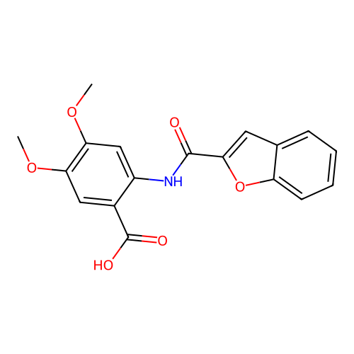 2-[(1-Benzofuran-2-ylcarbonyl)amino]-4,5-dimethoxybenzoic acid structure