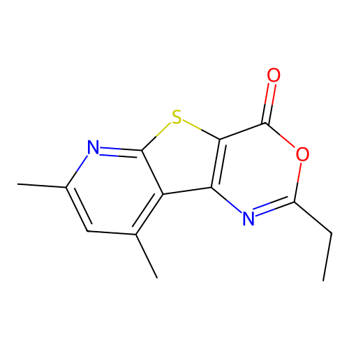 2-ethyl-7,9-dimethyl-4H-pyrido[3',2':4,5]thieno[3,2-d][1,3]oxazin-4-one structure