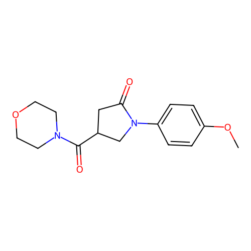 1-(4-Methoxyphenyl)-4-(morpholin-4-ylcarbonyl)pyrrolidin-2-one structure