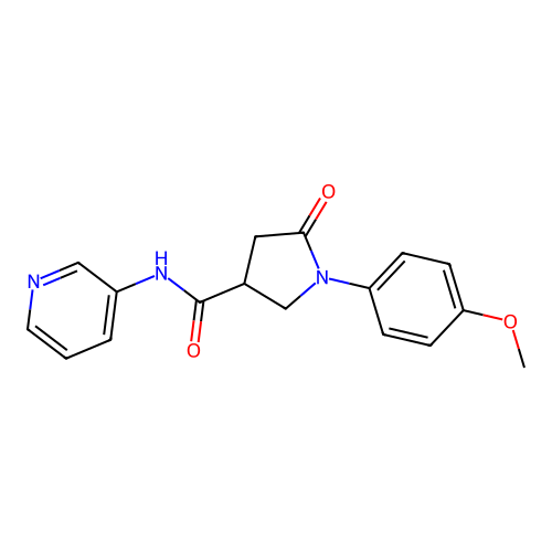 1-(4-methoxyphenyl)-5-oxo-N-(pyridin-3-yl)pyrrolidine-3-carboxamide structure