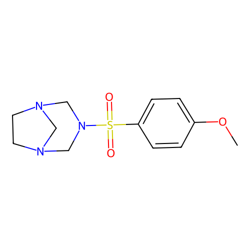 3-(4-Methoxy-benzenesulfonyl)-1,3,5-triaza-bicyclo[3.2.1]octane structure