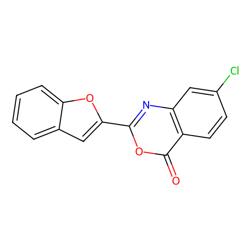 2-(1-benzofuran-2-yl)-7-chloro-4H-3,1-benzoxazin-4-one structure