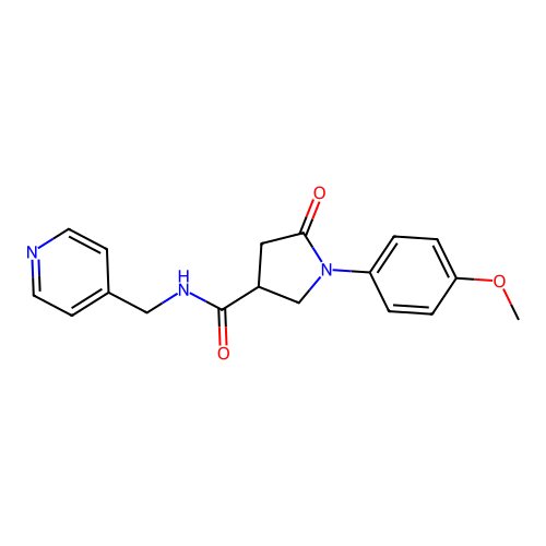 1-(4-methoxyphenyl)-5-oxo-N-(pyridin-4-ylmethyl)pyrrolidine-3-carboxamide structure