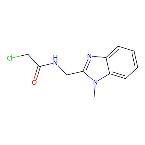 2-Chloro-N-(1-methyl-1H-benzoimidazol-2-ylmethyl)-acetamide structure