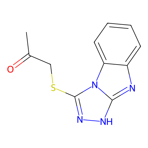 1-(9H-[1,2,4]triazolo[4,3-a]benzimidazol-3-ylsulfanyl)propan-2-one structure