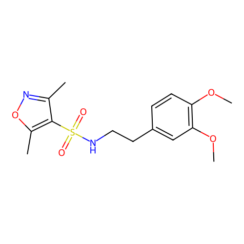 N-[2-(3,4-dimethoxyphenyl)ethyl]-3,5-dimethyl-1,2-oxazole-4-sulfonamide structure