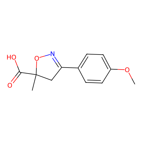 3-(4-Methoxyphenyl)-5-methyl-4,5-dihydroisoxazole-5-carboxylic acid structure