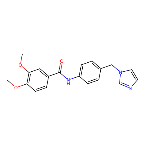 N-[4-(1H-imidazol-1-ylmethyl)phenyl]-3,4-dimethoxybenzamide structure