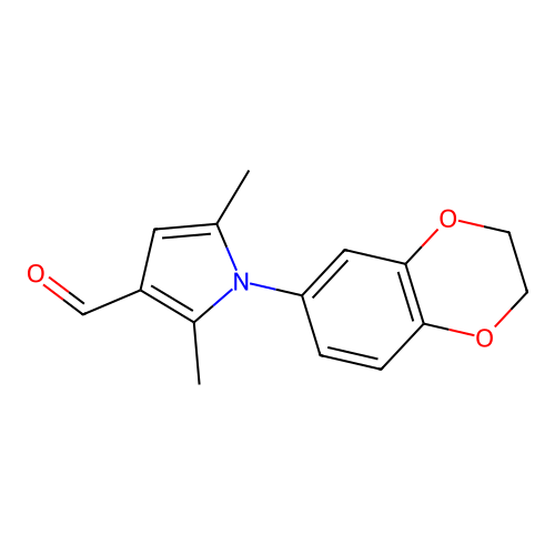 1-(2,3-dihydro-1,4-benzodioxin-6-yl)-2,5-dimethyl-1H-pyrrole-3-carbaldehyde structure