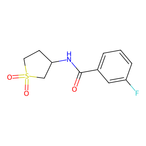 N-(1,1-dioxothiolan-3-yl)-3-fluorobenzamide structure