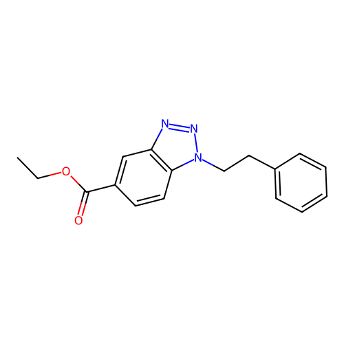 Ethyl 1-(2-phenylethyl)-1H-1,2,3-benzotriazole-5-carboxylate structure