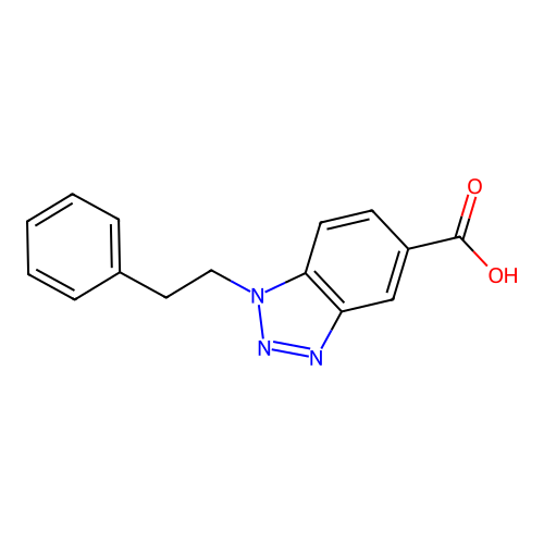1-(2-phenylethyl)-1H-1,2,3-benzotriazole-5-carboxylic acid structure