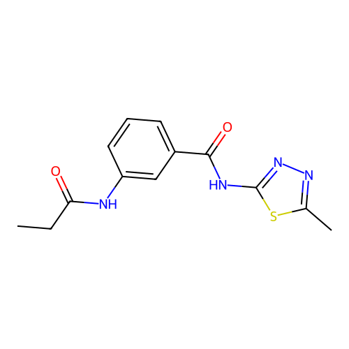 N-(5-methyl-1,3,4-thiadiazol-2-yl)-3-(propanoylamino)benzamide structure