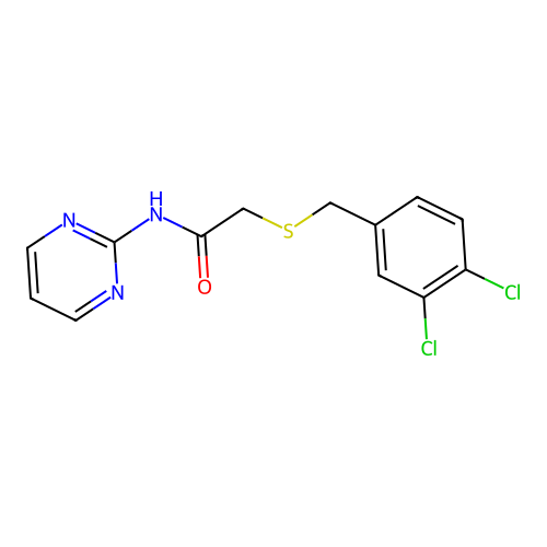 2-[(3,4-dichlorophenyl)methylsulfanyl]-N-pyrimidin-2-ylacetamide structure