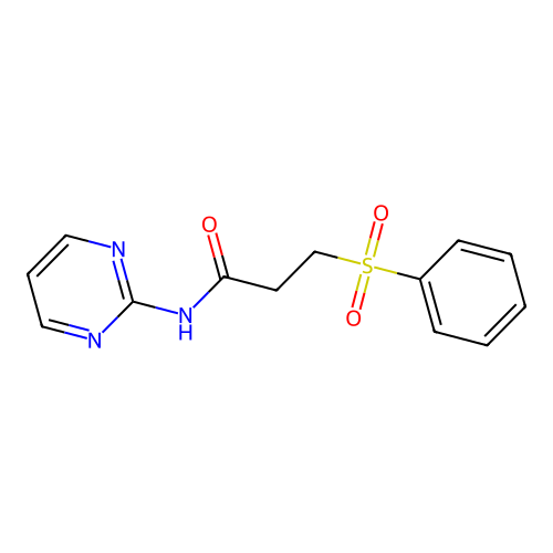 3-(benzenesulfonyl)-N-pyrimidin-2-ylpropanamide structure