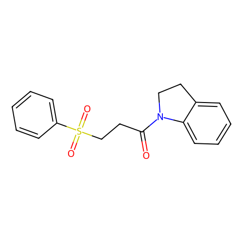 1-(2,3-dihydro-1H-indol-1-yl)-3-(phenylsulfonyl)propan-1-one structure