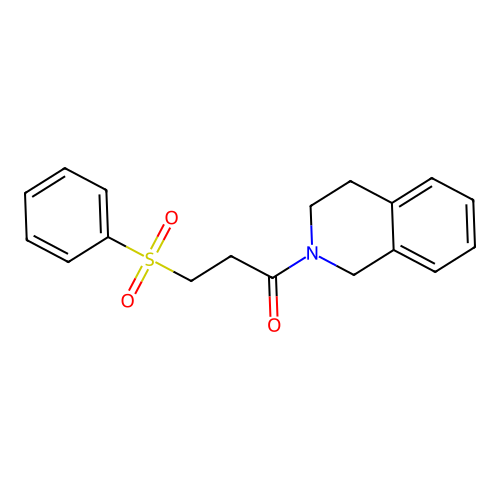 1-(3,4-dihydroisoquinolin-2(1H)-yl)-3-(phenylsulfonyl)propan-1-one structure