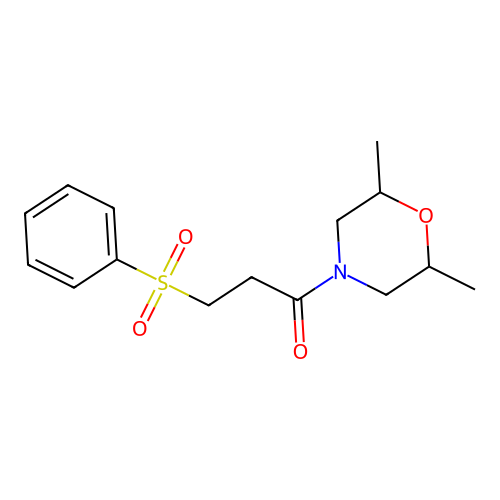 1-(2,6-Dimethylmorpholin-4-yl)-3-(phenylsulfonyl)propan-1-one structure