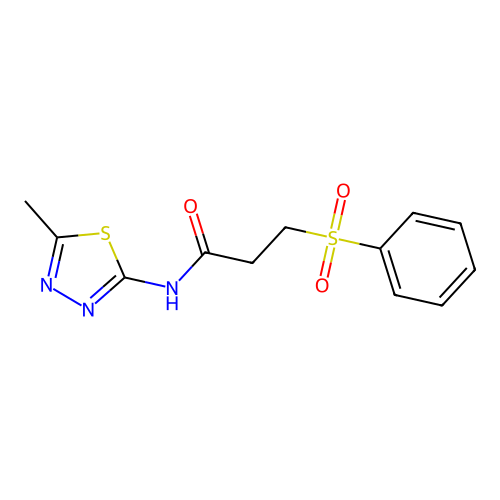 3-(benzenesulfonyl)-N-(5-methyl-1,3,4-thiadiazol-2-yl)propanamide structure