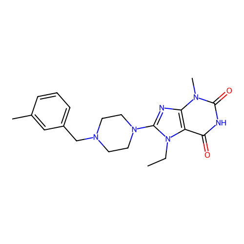7-ethyl-3-methyl-8-(4-(3-methylbenzyl)piperazin-1-yl)-1H-purine-2,6(3H,7H)-dione structure